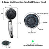 8-Spray Multi-Function Universal Handheld Shower Head Chrome