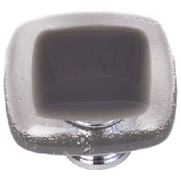 Reflective Slate Grey Knob, Satin Nickel Base