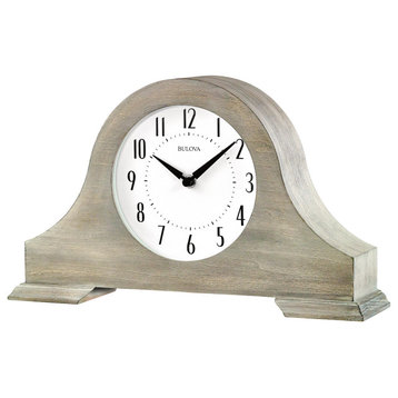 Clocks  B1932  Peterborough Warm Gray chime, Tambour style, vintage home Dcor