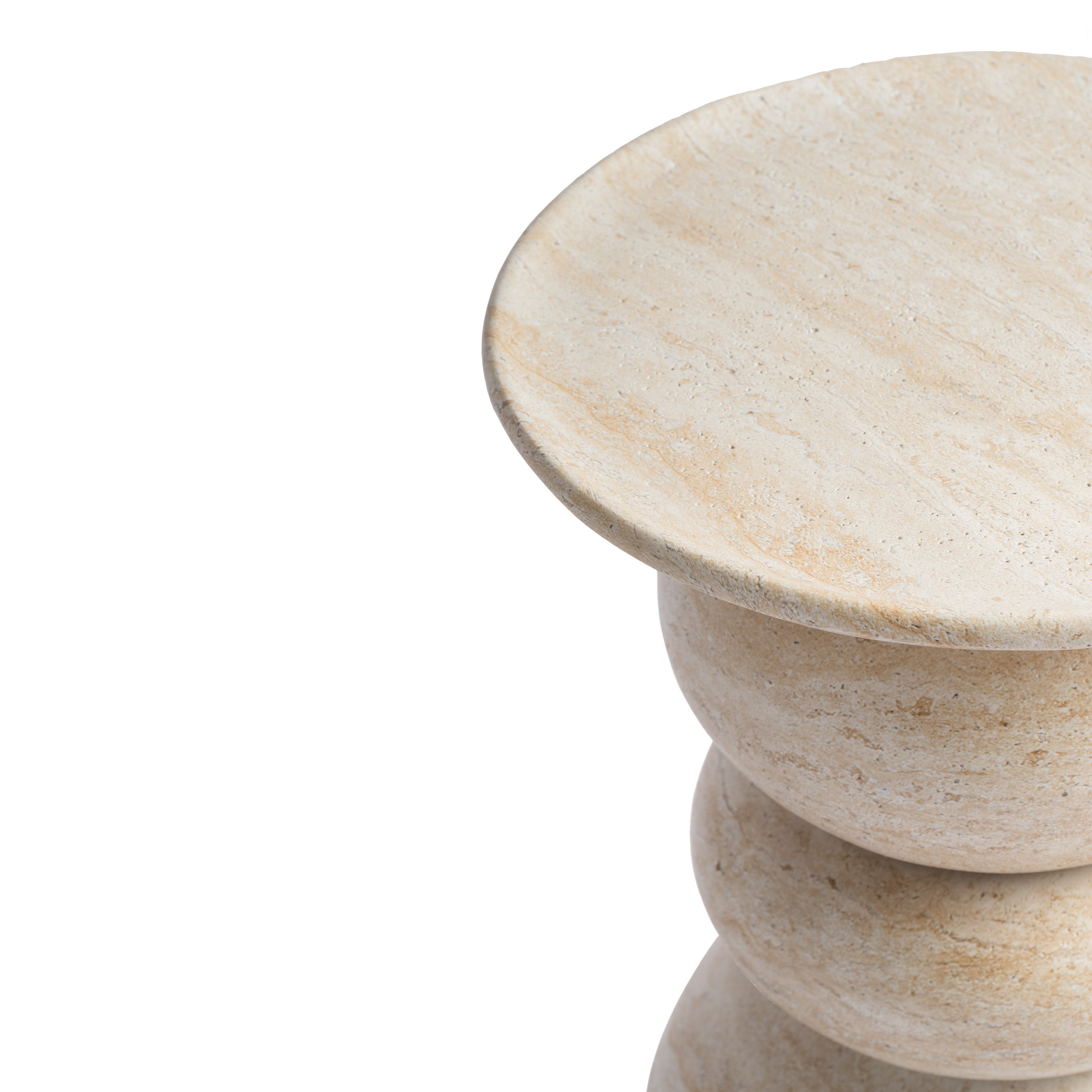 Studio London Elegant Silfi Travertine Effect Stool for Modern Home Bedroom