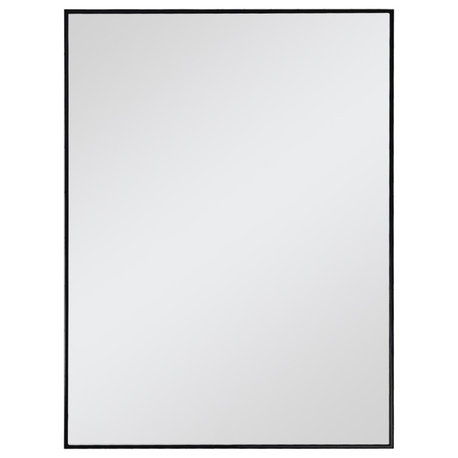 Venta 24 in. x 32 in. Modern Black Framed Wall Mirror with Dual Mounting Bracket