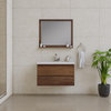 Paterno 42" Modern Wall Mounted Bathroom Vanity, Rosewood