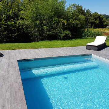 Beton- Folienbecken 10,00 x 4,00 x 1,50 m in hellgrau