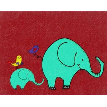 "Whimsy Elephant II" Print, 11"x14"