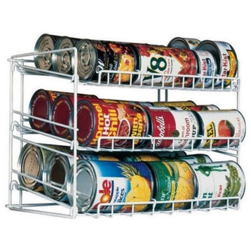 Atlantic 3-Tier Heavy-Gauge Wire Can Rack Storage Organizer for Pantry in White