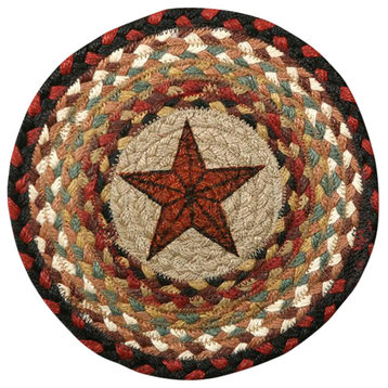 Barn Star Hand Printed Round Sample Rug
