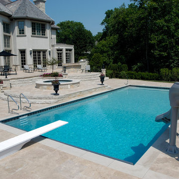 Swimming Pool with Separate Elevated Hot Tub