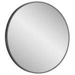 Design Element - Vera 28 in. x 28 in. Modern Round Framed Matte Black Wall Mount Mirror - The Vera mirror collection by Design Element provides a beautiful finishing touch to your home decor. Available in different finishes and shapes, all Vera mirrors features a lightweight and durable steel frame. While these modern styled mirrors are perfect to pair up with your bathroom vanity, they are also an excellent choice for other rooms in your home such as bedrooms, living rooms and hallways.