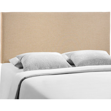 Region Queen Upholstered Fabric Headboard, Cafe