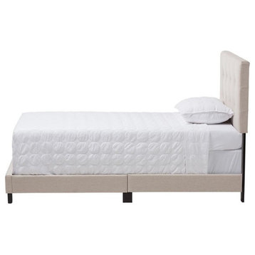 Brookfield Modern and Contemporary Beige Fabric Twin Bed