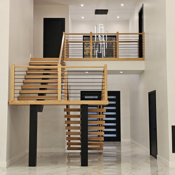 Project #143 | Floating Red Oak Staircase
