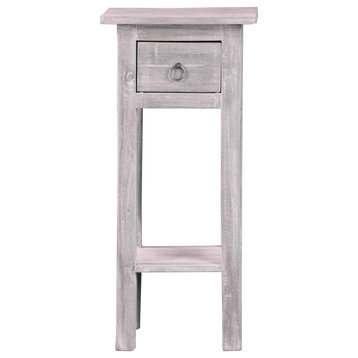 Sunset Trading Cottage Narrow Side Table, Distressed Light Gray