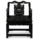 China Furniture and Arts - Black Rosewood Imperial Palace Tai Shi Oriental Arm Chair - This exquisite arm chair exhibits the grandioso tradition of the imperial court in the 19th century of China. Intricate carvings decorate the entire chair for generations to admire. Made of rosewood with traditional joinery technique for long lasting durability. Hand applied black ebony finish enhances the extraordinary beauty and opulence of solid rosewood. Fully assembled.