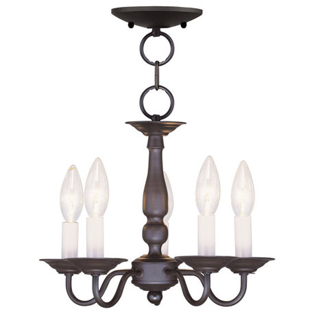 Williamsburgh 5 Light Mini Chandelier, Bronze