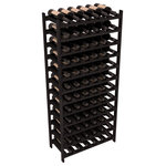 Wine Racks America - 72-Bottle Stackable Wine Rack, Premium Redwood, Black Stain - Four kits of wine racks for sale prices less than three of our18 bottle Stackables! This rack gives you the ability to store 6 full cases of wine in one spot. Strong wooden dowels allow you to add more units as you need them. These DIY wine racks are perfect for young collections and expert connoisseurs.