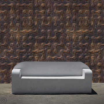 Heavy Metal. Industrial Collection. Haute Couture Peel & Stick Fabric Wallpaper.