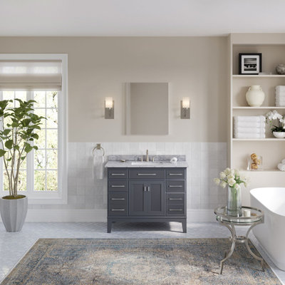 The Fairmont Bathroom Vanity, Single Sink, 42", Maple Gray, Freestanding
