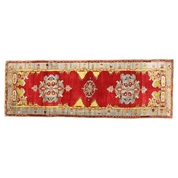 Vintage Turkish Oushak Rug, 04'02 X 12'00