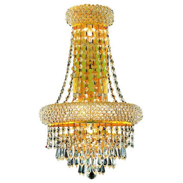 Primo Wall Sconce With Neck, Gold, Royal Cut Crystals