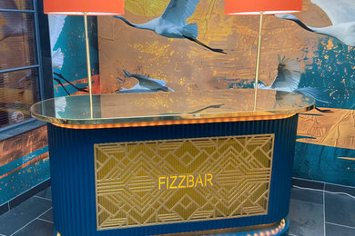 Inspiration for an industrial home bar in Other.