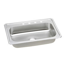 Elkay, Kitchen Sink With 4 Holes, 22"x33"x7"