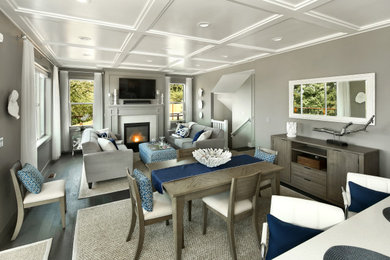 Example of a beach style dining room design in Seattle