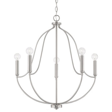 Capital Lighting 447051 Madison 5 Light 25"W Abstract Chandelier - Brushed