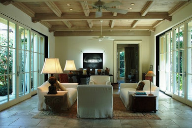 Inspiration for a timeless family room remodel in Miami