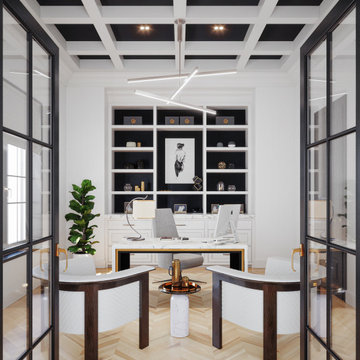 Modern Black and White Home Office