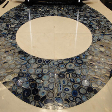 Semi-precious stone--Blue agate stone slab