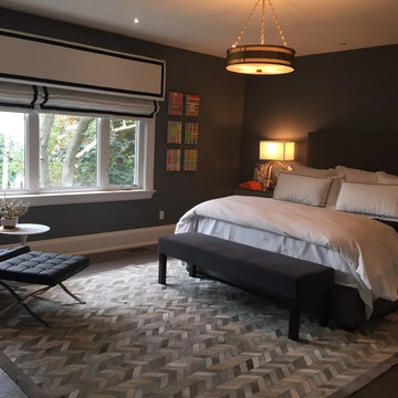Sewn Chevron Cowhide in Mixed Greys