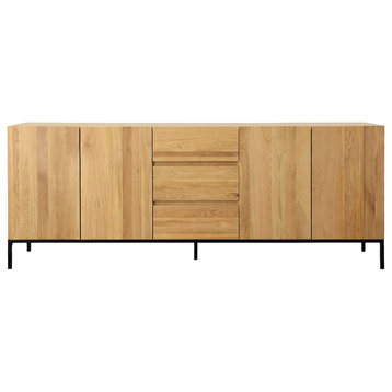 87" Light Oak Sideboard with Drawers