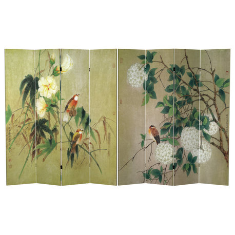 6' Tall Double Sided Birds in the Trees Canvas Room Divider