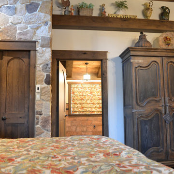 Custom Looped Roman Shade Install in Italian Villa Bathroom