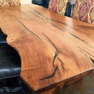 Natural Slab Mesquite Wood Dining Table