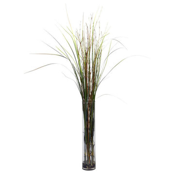 Grass and Bamboo With Cylinder Silk Plant