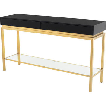 Nuevo Furniture Isabella Console Table in Black/Gold
