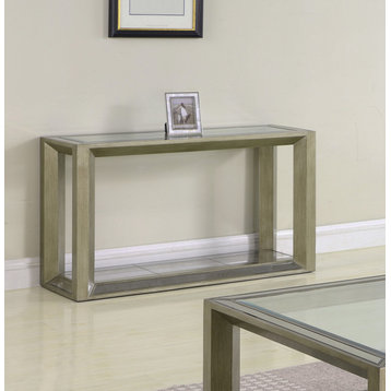 Pascual Dull Gold With Antique Mirrored Sofa Table