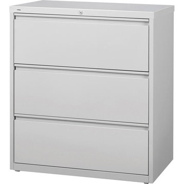 Lorell 3-Drawer Light Gray Lateral Files, 36"x18.6"x40.3"