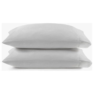 Croscill Sateen Weave 500TC 100% Egyptian Cotton Pillowcases, Gray, Standard
