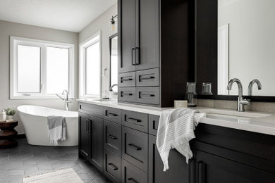 Inspiration for a contemporary bathroom remodel in Calgary