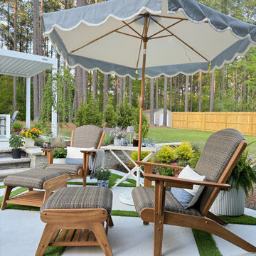 Camden 4 Pieces Teak Patio Conversation Set with Padded Woven Seat