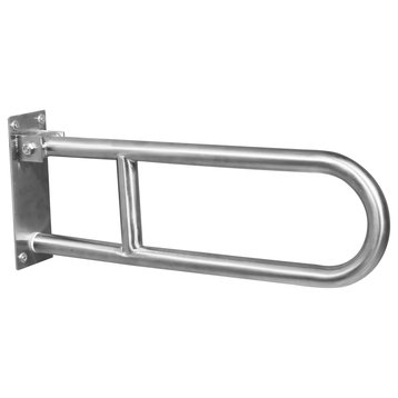 Satin Stainless Steel Folding U-Shaped Grab Bar