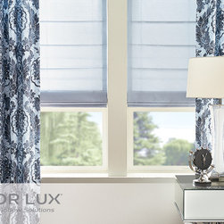 Flat Roman with drapery - Roman Shades