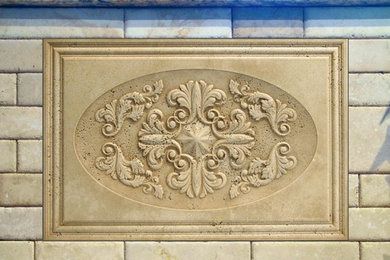 Classical Relief Carved Travertine Panels