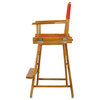 24" Director's Chair With Honey Oak Frame, Red Canvas