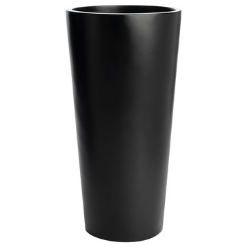 Sonoma Tall Cylinder Planter, Black, 18"x36"