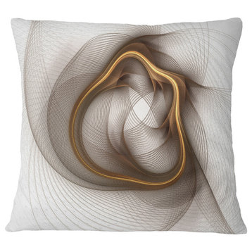 Brown Abstract Fractal Flower Floral Throw Pillow, 18"x18"