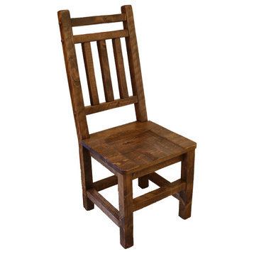 Barnwood Style Timber Peg Dining Room Chair with Double Top Rail, Set of 2, Early American