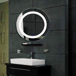 Fab Glass and Mirror Modern Bathroom LED Lighted Wall Mounted Vanity Mirror Roun - Products
